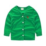 AiGo 子供服 女の子 男の子 キッズ サマー カーディガン 子供用 長袖 薄い チュニック カーデ 全６色 春 夏 秋 セーター キッズ　vネック ボーイズ 可愛い 体温調節 (100, Type