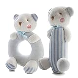 Foreast 2個Rattle Setソフトぬいぐるみ赤ちゃんのおもちゃ新生児ギフト0 – 2歳女の子/男の子おもちゃ、Plush Bunny / Bear Makes Fantasticサウンド 