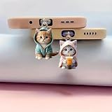 USB Type-Cポートカバー、2PCS USB Type-C キャップ、タイプc カバーキャップ 共に2Dアクリル製の猫のペンダント スマホ ダストプラグ コネクタカバ ー us b 蓋 保護キャッ プ 猫のチャーム付き充電保護カバ ー 防塵 防水 汚れ防止
