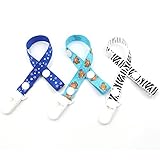 エルフ ベビー(Fairy Baby) 可愛い おしゃぶりホルダー 無毒 プリントのリボン 3枚組