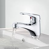 Mateeソリッド真鍮バスルームWash Basin冷水蛇口1つの穴シングルレバークロームメッキ
