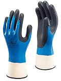 SHOWA 377 Nitrile Foam Coating on Nitrile Glove with Polyester/Nylon Knit Liner Large (Pack of 12 Pa