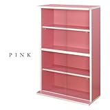 ガラス戸付ビデオ＆文庫本 (60幅/単品, ピンク)