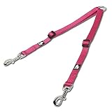 J&C Paradise 2頭引きリード 日本正規店 多頭飼い ツインリード 2匹 ダブルリード 便利 丈夫 調節可能 犬用リード TRUELOVE (ピンク,Ⅿ)