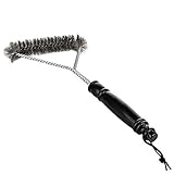 BOGZON 12" 3 Sided BBQ Wire Brush with Hanging Loop, Grill Cleaning Brush for Weber, Char Broil, Por