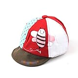 赤ちゃん　漫画　蜂の印刷　帽子キャップ　コットン　ベビーケア　日ヘッドハット　盛り合わせ色（レッド）