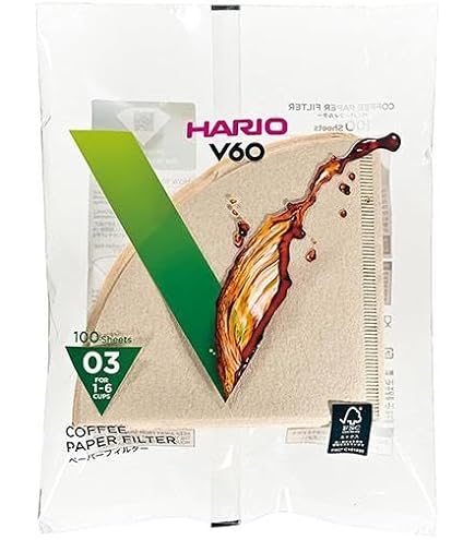 Amazon.co.jp: ハリオ 純正品 VCF-03-100W ペーパーフィルター 03