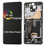 6.9インチ オリジナル AMOLED Samsung Galaxy S20 Ultra LCDスクリーン 交換用 S20Ultra 5G G988 G988U G988BU1、G988W G988B/DS タッチスクリーン ディスプレイ デジタイザー (ブラックフレーム付き)