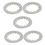 uxcell ロックワッシャー 24mm内径 炭素鋼 亜鉛メッキ 内部鋸歯状 5個入り