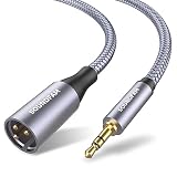 XLR 3.5mm 変換， SOUNDFAM 90度AUX to XLR (メス) マイクケーブル アンバランス90°3.5mm(オス) to キャノン (メス) マイクケーブル -バーガンディ (3M)
