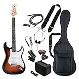 Photogenic フォトジェニック エレキギター 初心者入門 ビギナーセット STタイプ サンバースト ST-180/SB [ソフトケース/シールド/ミニアンプ/チューナー/ヘッドフォン/ストラップ/ピック/ピックケース/クロス/調整用レンチ付属]