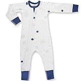 Sapling unisex-baby Organic Zipロンパース カラー: ブルー