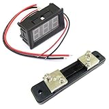 DROK 2 Wires DC 0-50A Digital Current Meter Blue LED Amp Meter+Amperage Shunt Resistance [並行輸入品]