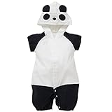 西松屋 [EFD] 天竺半袖コンビドレス（着ぐるみパンダ・/ウシ） 【新生児50-60cm】　ホワイト