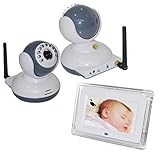 7インチワイヤレスベビーモニター、ナイトビジョンモーション検知を備えた4台のカメラベビー/エルダー/ペット向けの双方向オーディオパン/チルト/ズームモニター