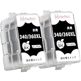 【Momono】BC-340XL BC-341XL BC-360XL BC-361XL 詰め替え 補充インク 2本（2BK） 互換インク 顔料 ブラック 黒 PGBK 340 341 360 361 BC-340 BC-341 BC-360 BC-361 互換 インクカートリッジ 大容量 個別包装 増量 説明書付き