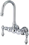Water Creation F6-0014-01-CL Vintage Classic 3-3/8-Inch Center Wall Mount Tub Faucet with Gooseneck 
