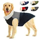 MAMORE 犬服 犬綿服コート かわいいジャケット 犬用裏起毛 防寒 寒さ対策 犬の秋冬服 小型犬 中型犬 大型犬 向け 暖かい ふわふわ 洋服 人気 着脱簡単 お出かけ お散歩 (ブラックグレー, Ｓ)