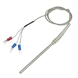 uxcell　熱電対　プラスチック製シルバートーン　100mm x 5mm PT100 タイプ　 1M長さ