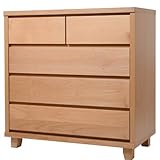 日本製(大川) 天然木アルダー材使用 80幅4段チェスト ナチュラル 5003