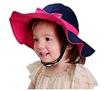 Ruhi Little Girlsビーチ太陽保護マジックテープストラップコットンフロッピー帽子( M 46 – 48 cm