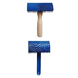 Fenteer 2個　ハンドル　壁　装飾　塗装　ツール　木目　模様　パターン