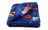 LittleBees Newborn Toddler Soft Quality Baby Blanket (Single Layer, Blue Rocket) by Little Bees