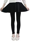 Plus Nao(プラスナオ) 子供用 スカッツ 10分丈 スカート付きレギンス レギンス付きスカート スパッツ ミニスカート フレアスカート ウエス ブラック 150