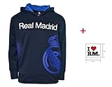 Real Madridフード付きジャケットフリースネイビーロゴユースBoys公式ライセンスNew Season &ステッカー
