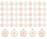 [vrunyuoi] 桜 ペンダント チャーム デコパーツ 50個セット 桜モチーフ 手作り 手芸 材料 ハンドメイド アクセサリー 可愛い ブレスレット ネックレス イヤリング キーチェーン DIY材料