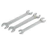 uxcell　両口スパナセット　金属材料　耐久性　実用性　シルバートーン　3個入り