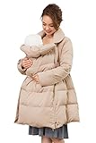 Sweet Mommy 上質ダウン90％ ショールカラー 高機能ダッカー付き 大人カワイイ 美シルエット ウエストリボン ダウンママコート だっこ紐カバー ベビーカーカバー アウター 3WAY 産前産