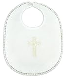 Stephan Baby Christening Bib with Embroidered Cross, Unisex, White by Stephan Baby [並行輸入品]