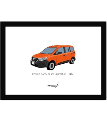 Amazon.co.jp: ルノー カングー ポスター A4額入り ポップアート