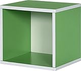 不二貿易 軽くて強い ジーボード キューブボックス GR グリーン (棚 ラック 収納 ボックス) 95674