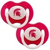 Michigan State Spartans set of 2 Pink Pacifiers by Baby Fanatic [並行輸入品]