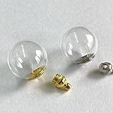 Craft Tamago 【1個】簡単 ネジ蓋付き ガラスドーム 丸型 18mm ガラスボール 球体 【ゴールド】