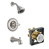 Delta Faucet KTSDLI-T14494H2O-SS リンデン タブ/シャワー キット プレッシャー バランス シングル ファンクション カートリッジ ブリリアンス ステンレス ブリリアン