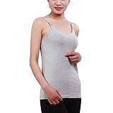 Spinas(スピナス) 授乳服 授乳口付き タンクトップ 無地 ボーダー シンプル ストラップオープン 産後 用 インナー 産後用 授乳口 5カラー （グレー、L）