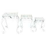 アイアンフラワースタンド　大中小３点セット ホワイト 角型