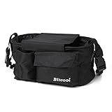 ベビーカー　車肩掛けバッグ 収納バッグ お出かけ用バック (黒色)