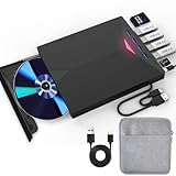 外付け ブルーレイドライブ DVD/BD/CDプレーヤー、USB 3.0 Type-C 3D Blu RAL ドライブ、4 USB ポート付き外部ドライブ SD/TF カード DVD バーナー 光学式 (ブラック)