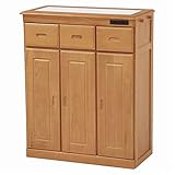 キッチンカウンター/キッチン収納 【幅72cm/ナチュラル】 木製 タイル天板 二口コンセント/キャスター付き 【代引不可】 特配【TS1869】 top1-ds-1831729-ak [簡易パッケージ品]