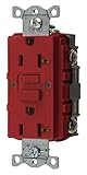Bryant Electric GFRST20R 20 Amp 125V Commercial/Residential Self Test Duplex GFCI Receptacle, Red [並