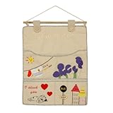 [スリーピングドッグ]　アイボリー/壁掛け/ ウォールオーガナイザー/ 壁掛けポケット/掛けバスケット(38.1*45.72cm)