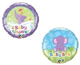 loonballoon Elephant Ellieジャングルサファリ動物園Boyベビーシャワーパーティー2 18 " Mylarバルーンセット