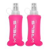 ソフトフラスク ハイドレーション ランニング ボトル 水筒 150ml/250ml/500ml 折りたたみ 防塵キャップ付き 軽量 トララン マラソン ハイキング 登山(ピンク,150ml)