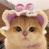 Leap Raupe 猫 被り物 かぶりもの 帽子 コスプレ うさぎ ウサギ 兎 紫白縁 M