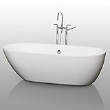 WyndhamコレクションMelissa Free Standing Soaking Bathtub wc-btドレインとオーバーフローでクロム