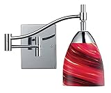 Elk 10151/1PC-A Celina 1-Light Swing arm Sconce In Polished Chrome with Autumn Glass [並行輸入品]